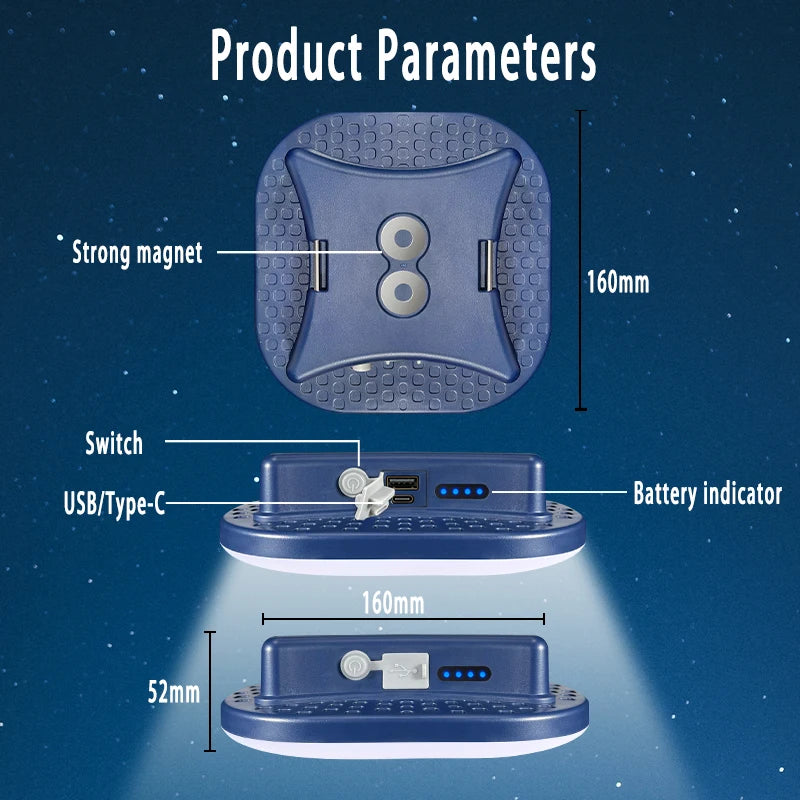 MOSLIGHTING LY01 - 80W Rechargeable Camping Lantern with Zoom Torch & Magnetic Base