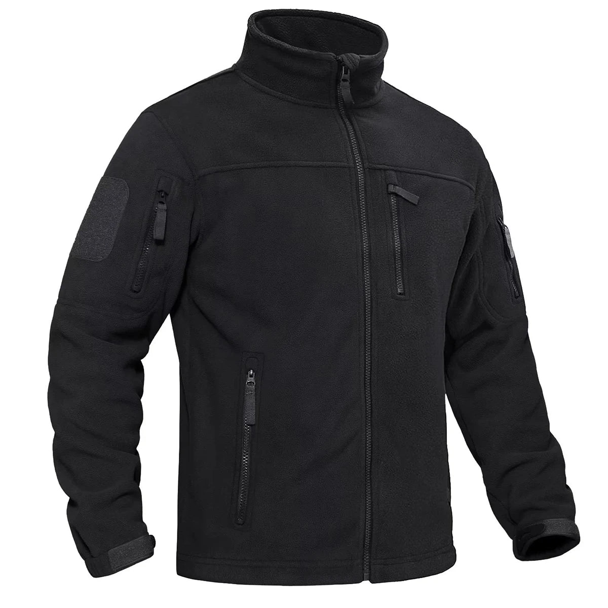 TACVASEN Men's Fleece Jacket - Windproof Full Zip Coat with Multiple Pockets for Outdoor Adventures