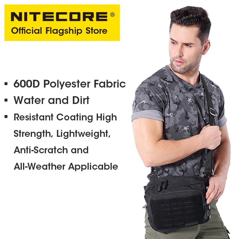 NITECORE NUP30 Tactical Sling Bag 600D Nylon Molle Crossbody Pack for Outdoors