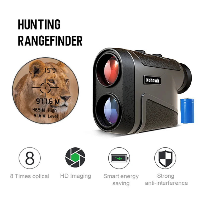 NOHAWK Multifunctional Golf Laser Rangefinder – Flag-Lock Slope Distance Meter for Hunting & Construction