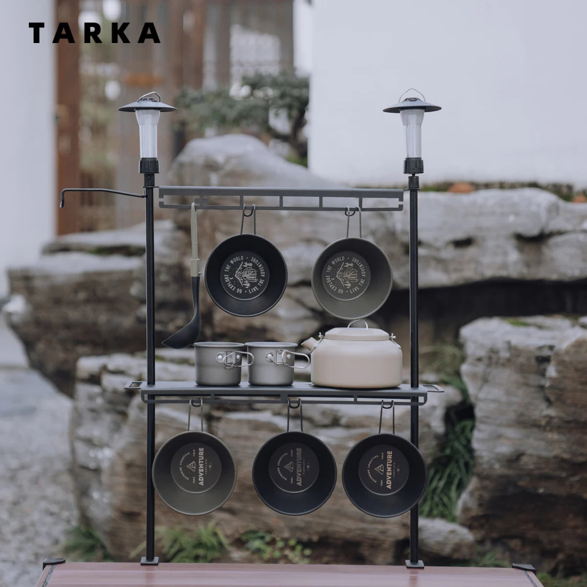 TARKA Lightweight Camping Storage Shelf – Detachable Aluminium Alloy Organizer Rack