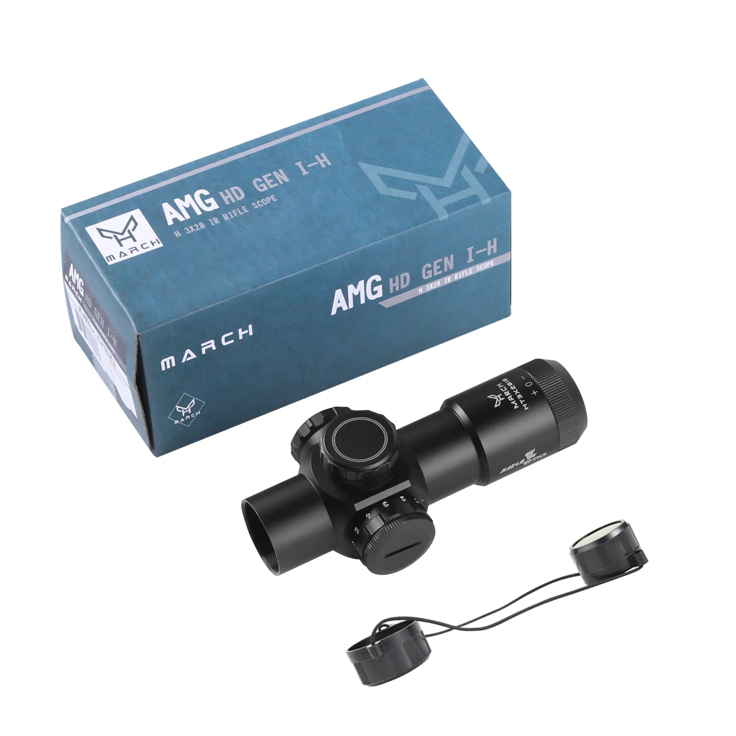 MARCH H3×28 IR Fixed Rifle Scope - Compact Illuminated Optic with Mounts for CQB & Hunting