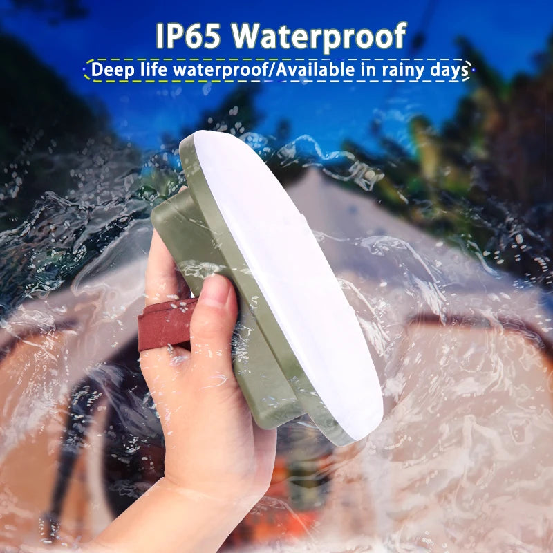 MOSLIGHTING Solar Charging Camping Lantern - 80W LED with Magnetic Base & Zoom Torch