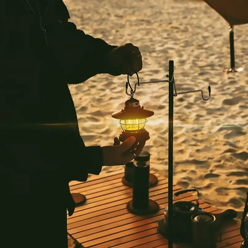 Portable Detachable Camping Lantern Stand with Adjustable Base