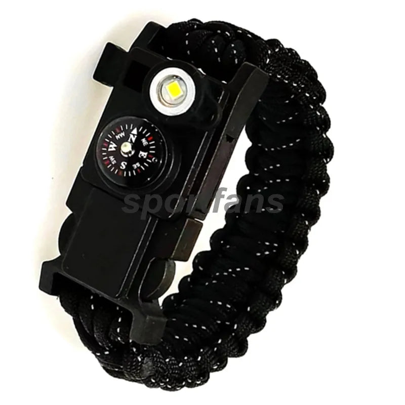 SPORTFANS Waterproof LED Paracord Bracelet – Emergency Survival Cord for Outdoor Adventures
