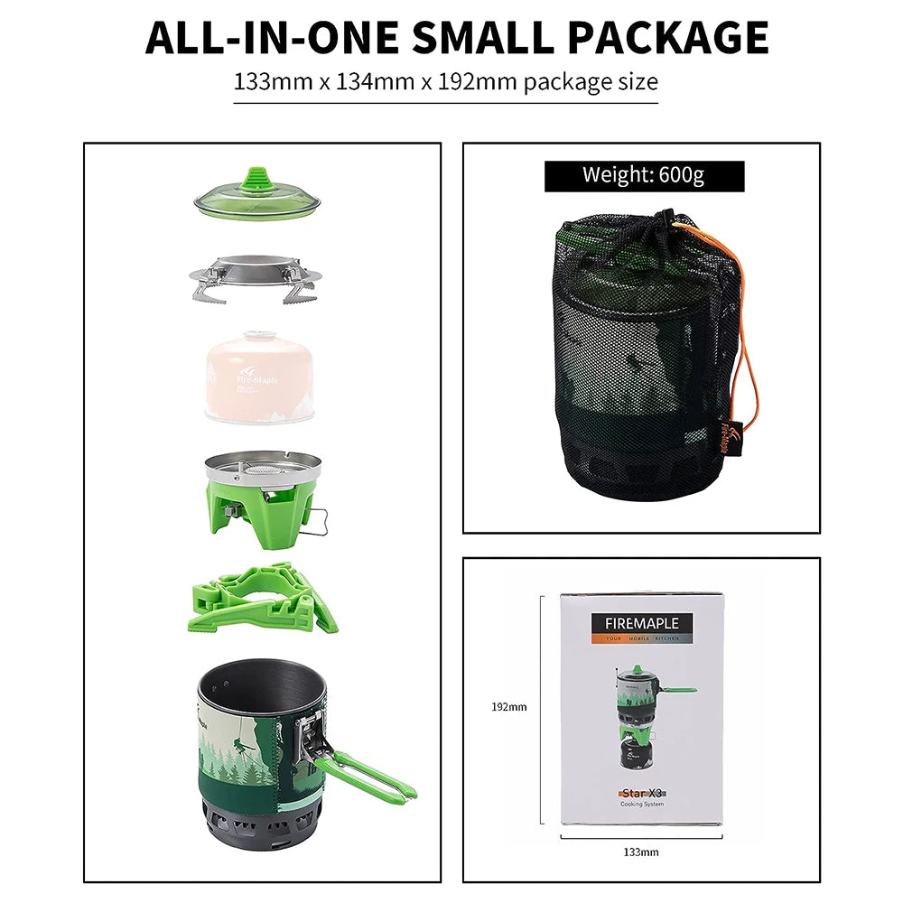 FIRE MAPLE Fixed Star X3 – Compact & Efficient Camping Cooking System