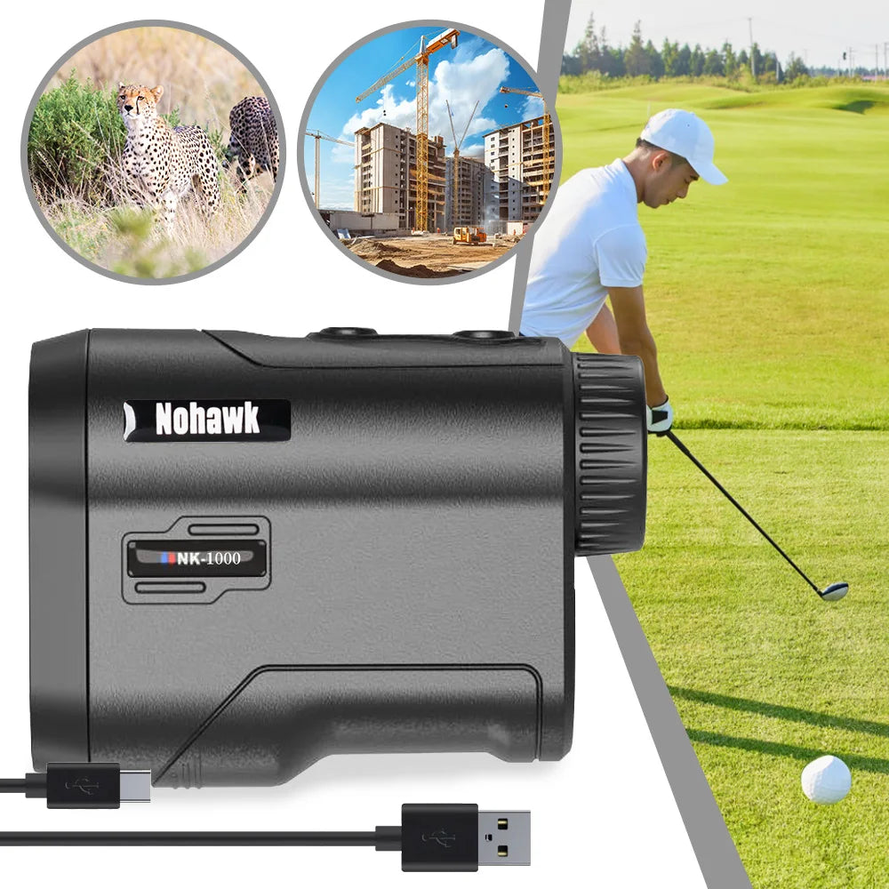 NOHAWK Laser Rangefinder – USB Rechargeable with Slope Compensation for Hunting and Outdoor Adventures