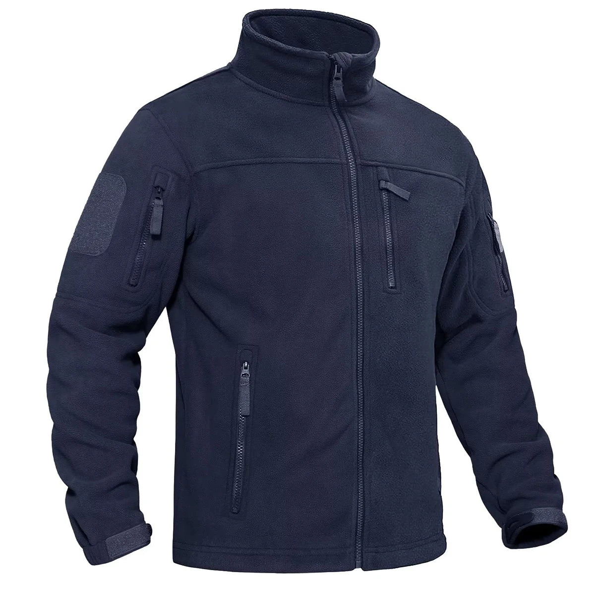 TACVASEN Men's Fleece Jacket - Windproof Full Zip Coat with Multiple Pockets for Outdoor Adventures