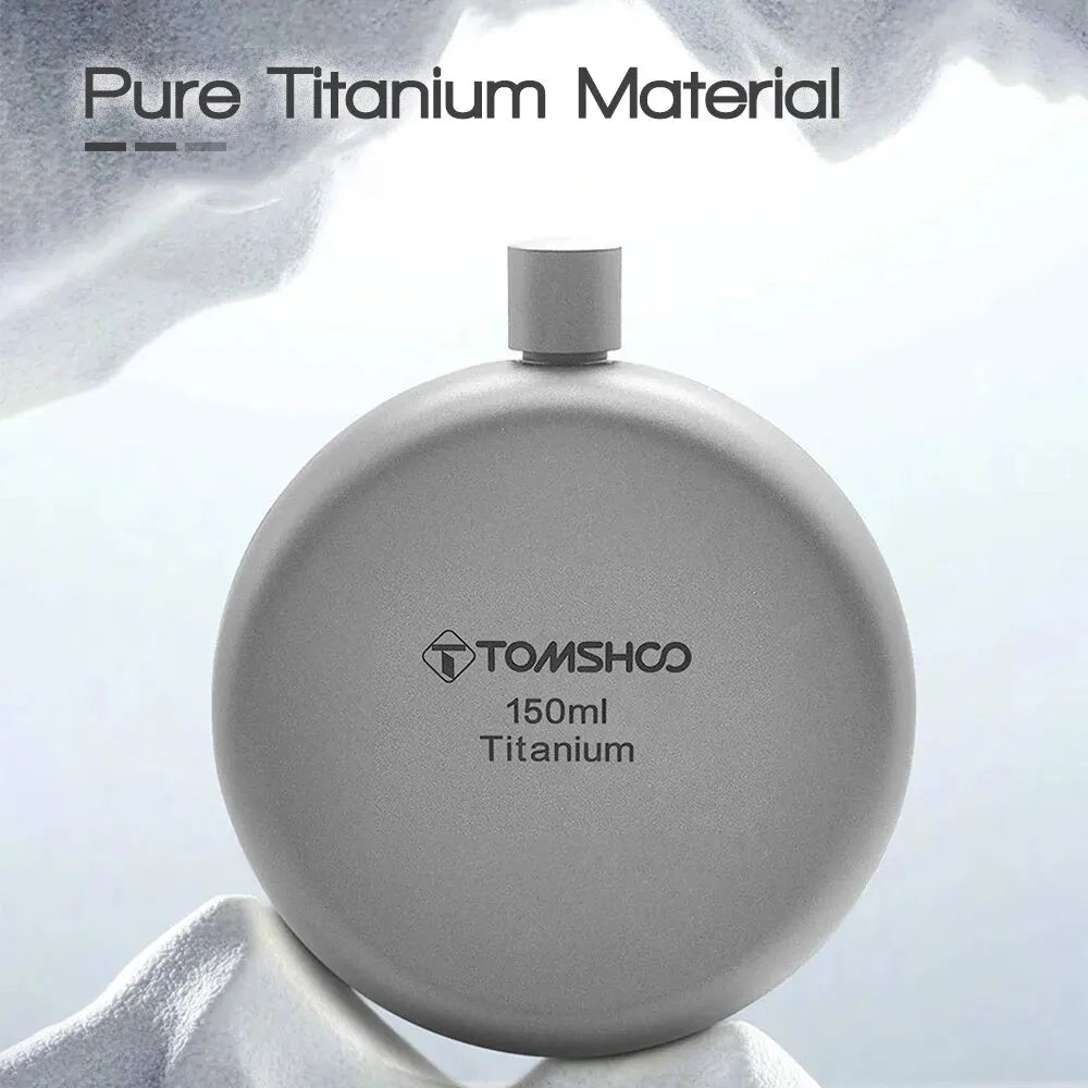 TOMSHOO Titanium Flask – Lightweight Alcohol Flask with Funnel for Camping & Travel