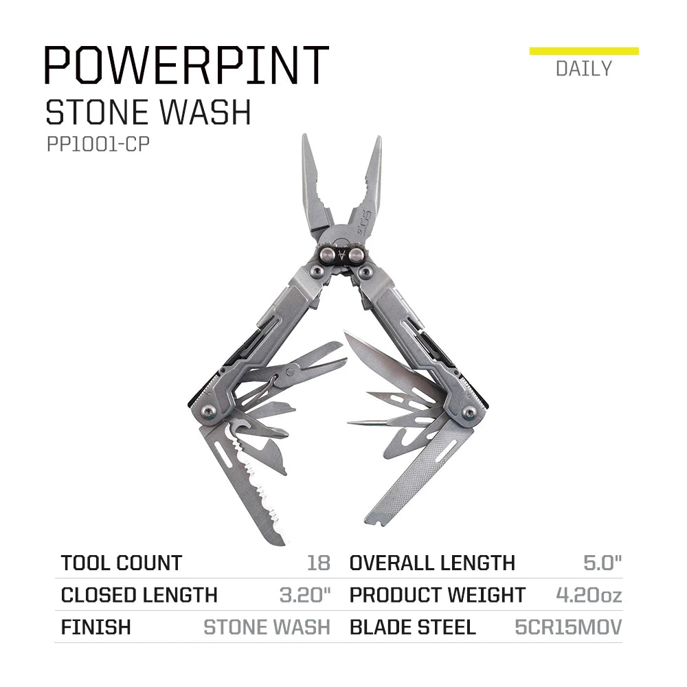 SOG PowerPint 18-in-1 Multi-Tool Folding Pliers PP1001-CP