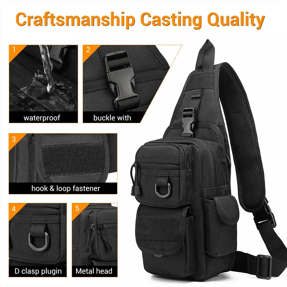 AIRSSON Men Casual Chest Bag – Universal Pistol Holster EDC Pouch for Hunting & Outdoor Sports