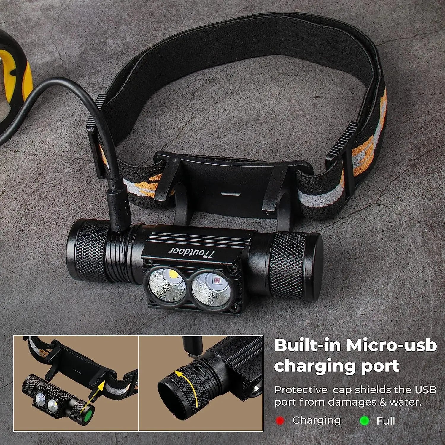 WURKKOS H25LR 500 Lumen 90 CRI Headlamp with Red Light and USB-C Charging