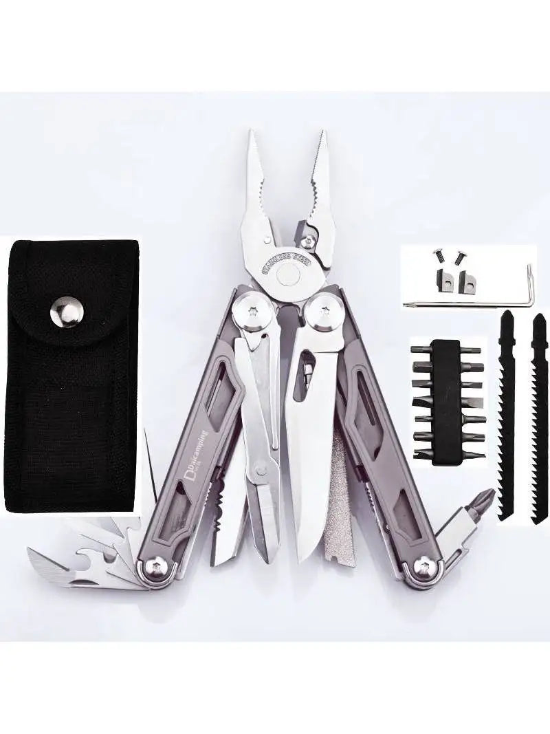DAICAMPING DL30 Multitool with Folding Knife, Scissors, Pliers, and Survival Gear for Outdoors