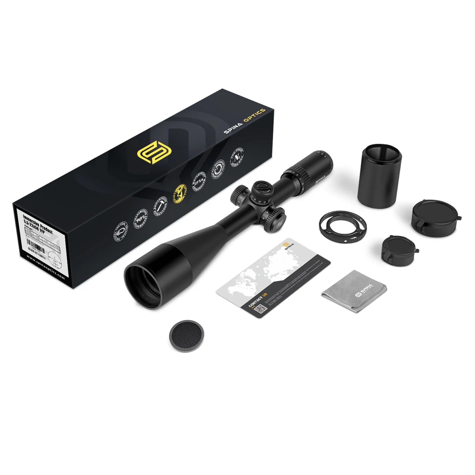 SPINA OPTICS WolfChase 5.5-22x56 FFP Rifle Scope – Long-Range Tactical Optic for Hunting