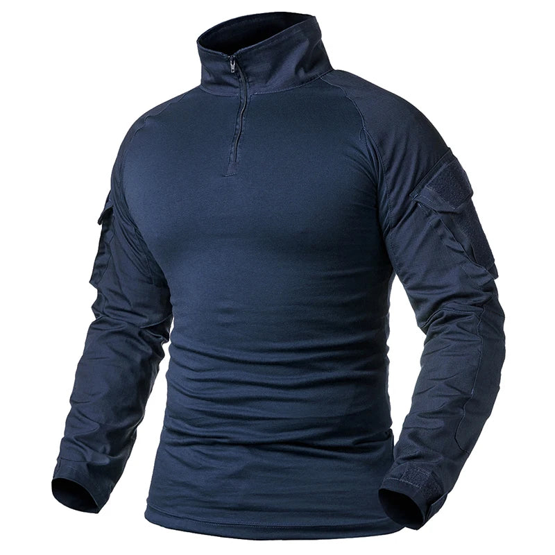 REFIRE GEAR Men's Camouflage Tactical Combat Shirt 1/4 Zip