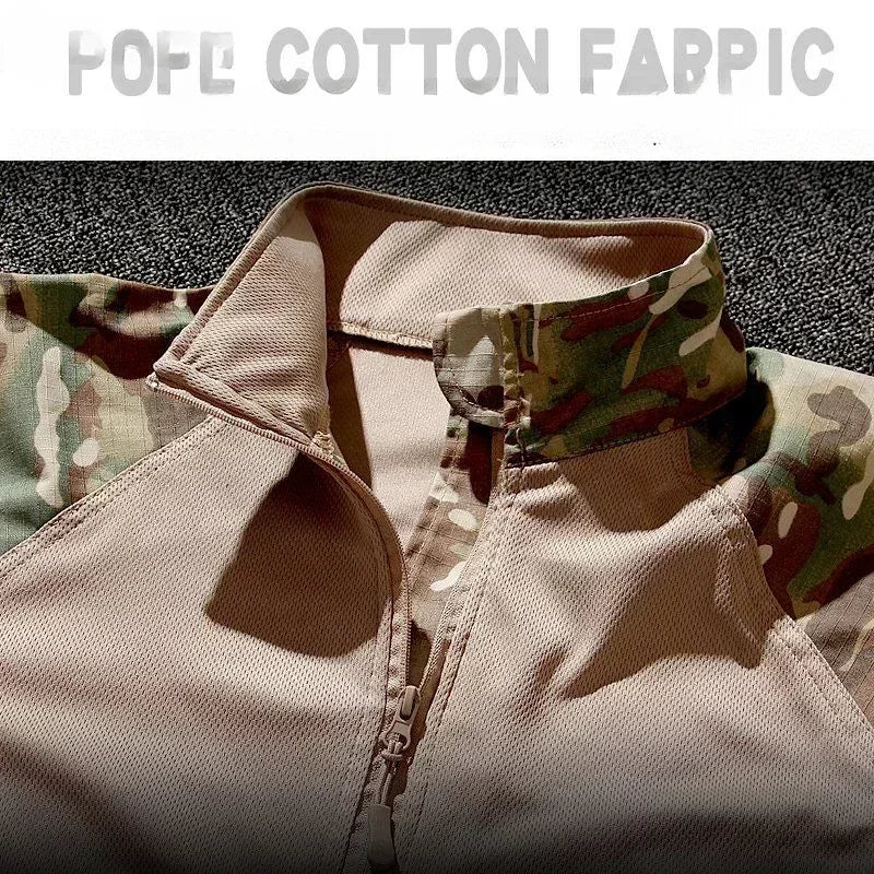 Men’s Outdoor Tactical Hunting Set – Waterproof Camo Sweatshirt & Cargo Pants, Durable, Pockets