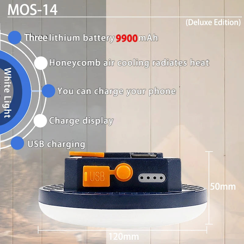 MOSLIGHTING Rechargeable Camping Lantern - Multi-Model LED Light with 15600mAh Battery