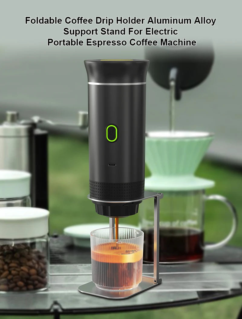DENOKIN Foldable Coffee Drip Holder – Aluminium Alloy Support Stand for Portable Espresso Machines