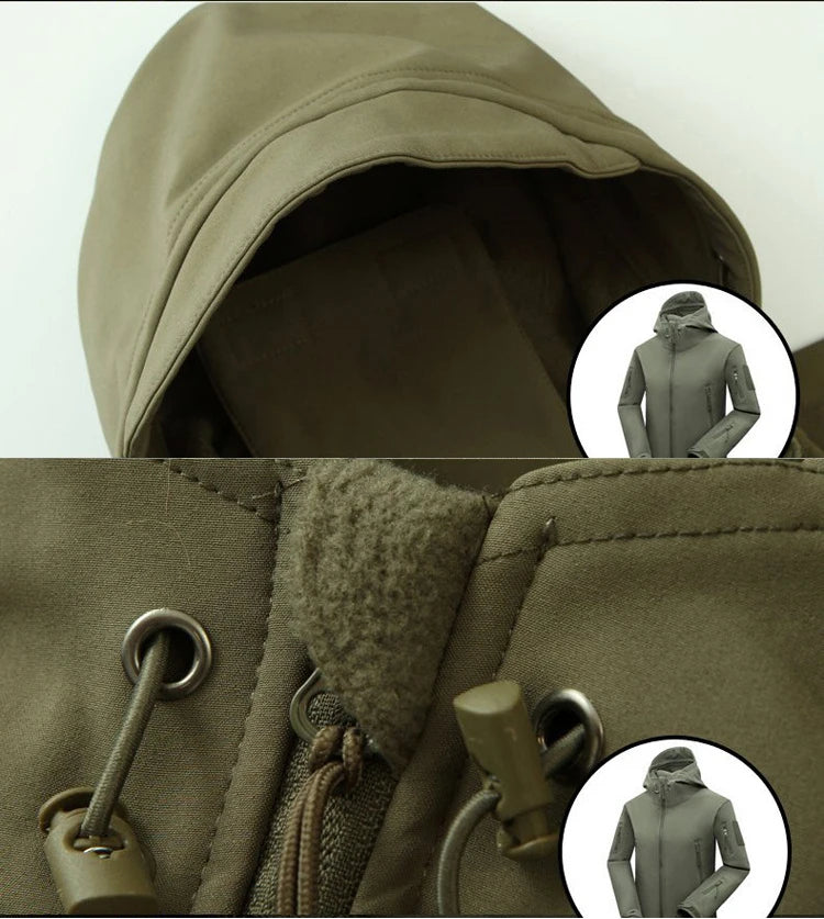 MAZEROUT Men's Tactical Fleece Softshell Jacket Waterproof