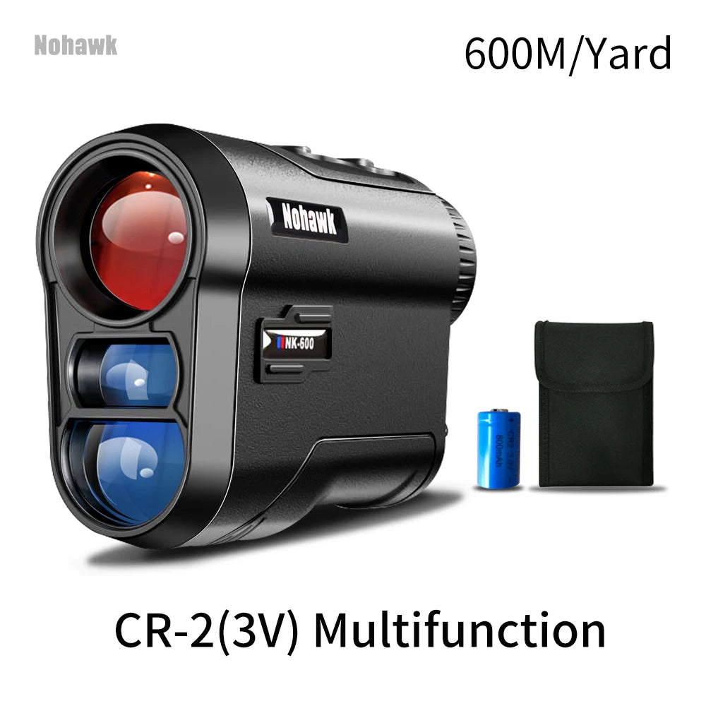 NOHAWK 600M 1000Y Golf Laser Rangefinder – Slope Compensation & Multifunctional Distance Meter