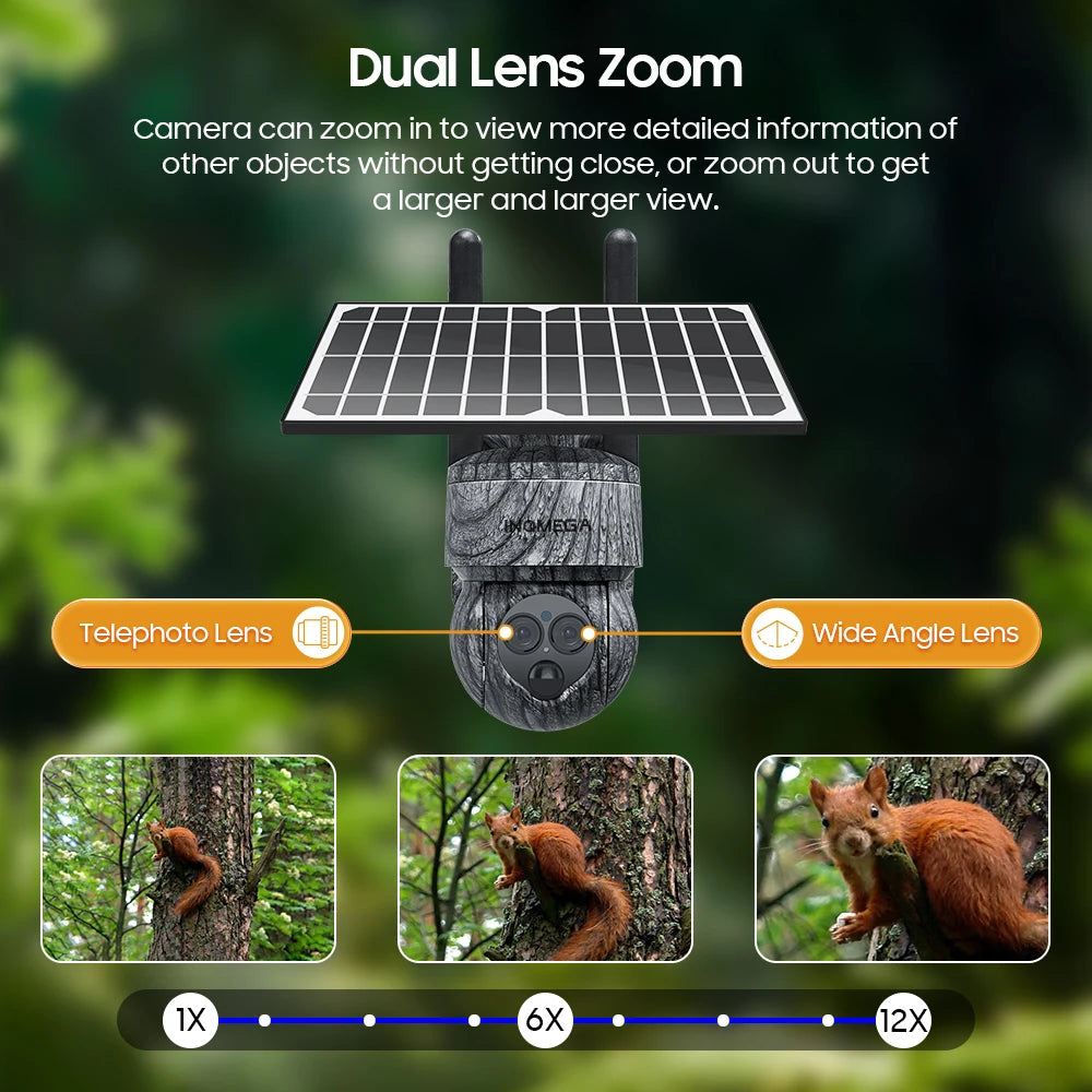 INQMEGA 8MP Solar Security Camera – 4G SIM/WiFi Outdoor CCTV with Human Detection