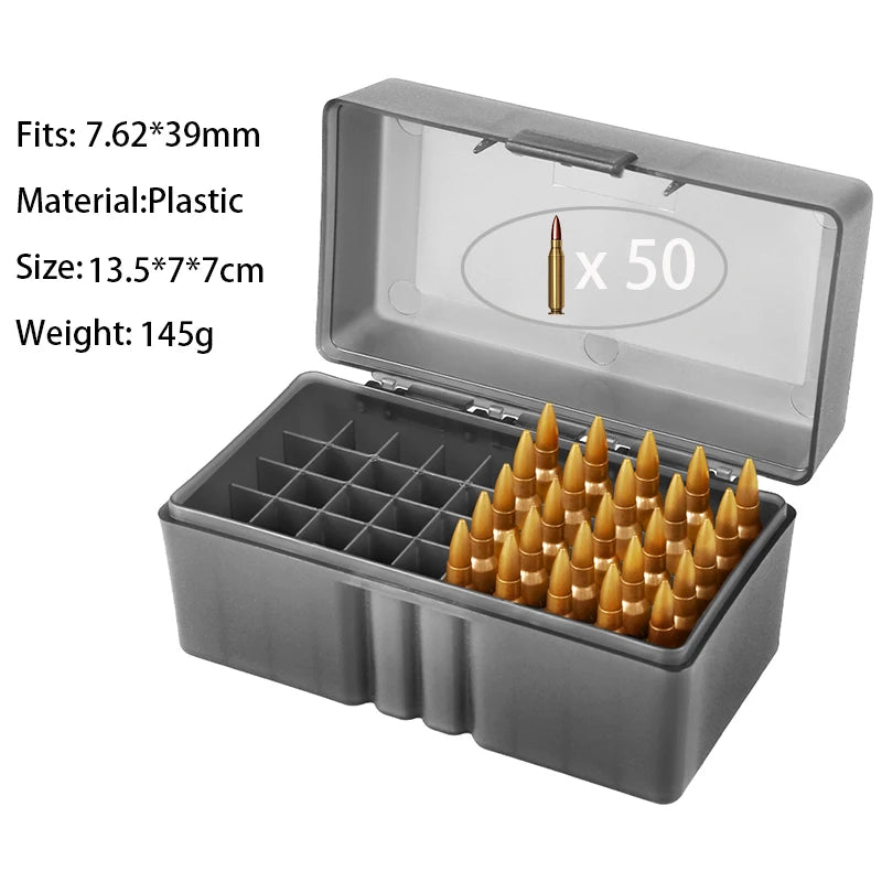AIRSSON Ammunition Case – 50/100 Round Ammo Storage Box for .38super, 9mm, .223, 7.62x39