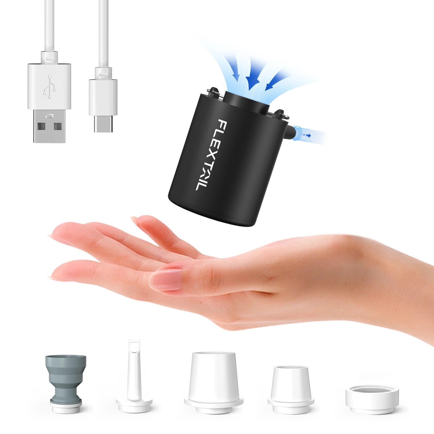FLEXTAILGEAR Tiny Pump X 2024 Mini Air Pump with Light for Camping and Travel