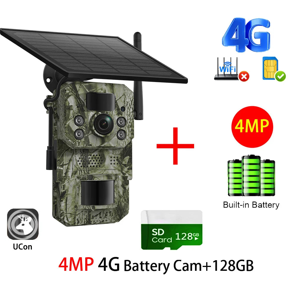INQMEGA 5MP 4G 2K Trail Camera – PIR Motion Activated Night Vision Solar Hunting Cam