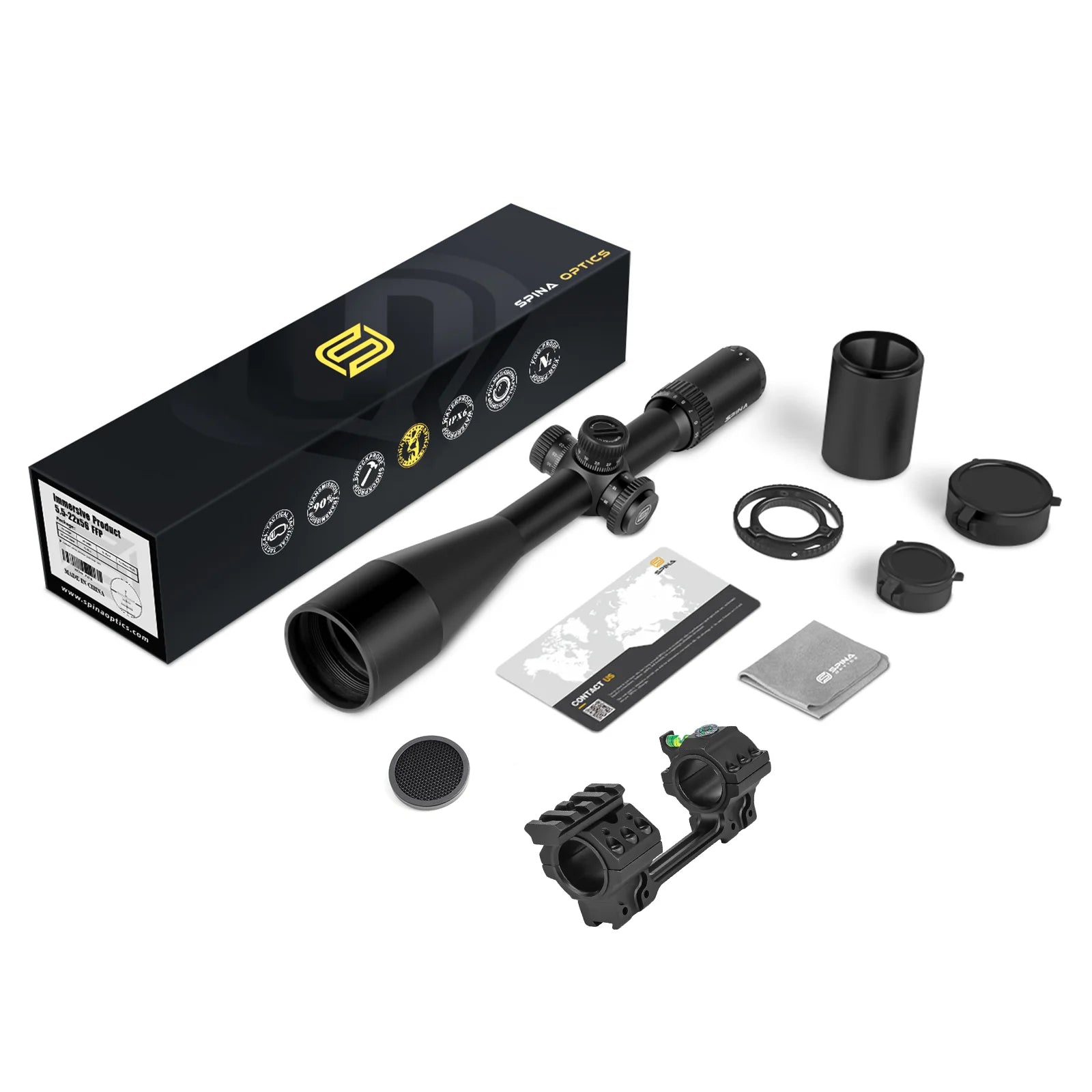 SPINA OPTICS WolfChase 5.5-22x56 FFP Rifle Scope – Long-Range Tactical Optic for Hunting