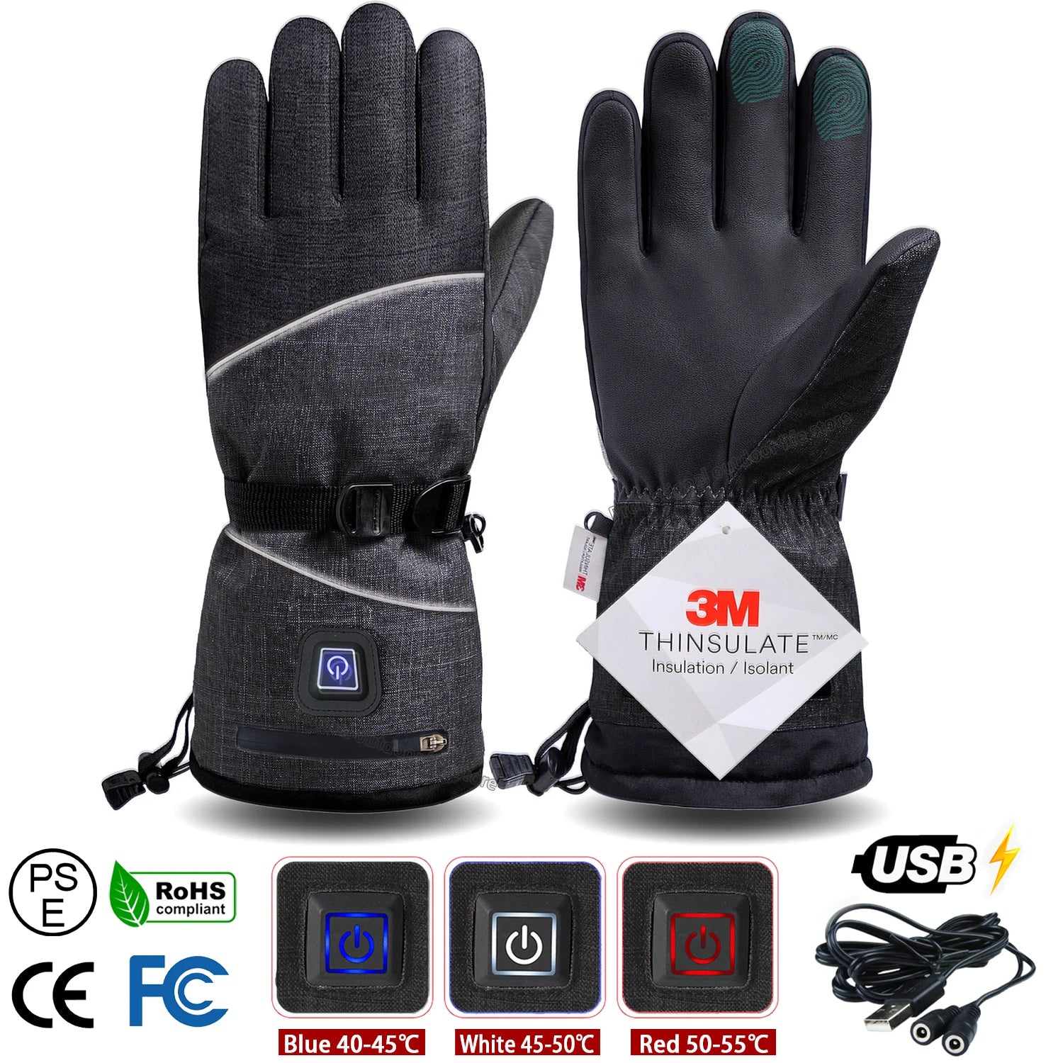 Winter Heated Gloves – Waterproof Electric Thermal Gloves for Outdoor Sports