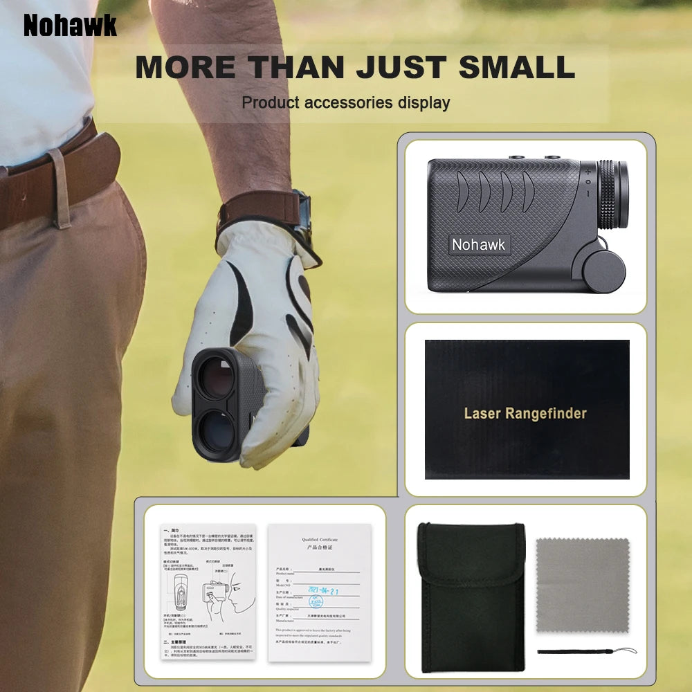 NOHAWK Multifunctional Golf Laser Rangefinder – Flag-Lock Slope Distance Meter for Hunting & Construction