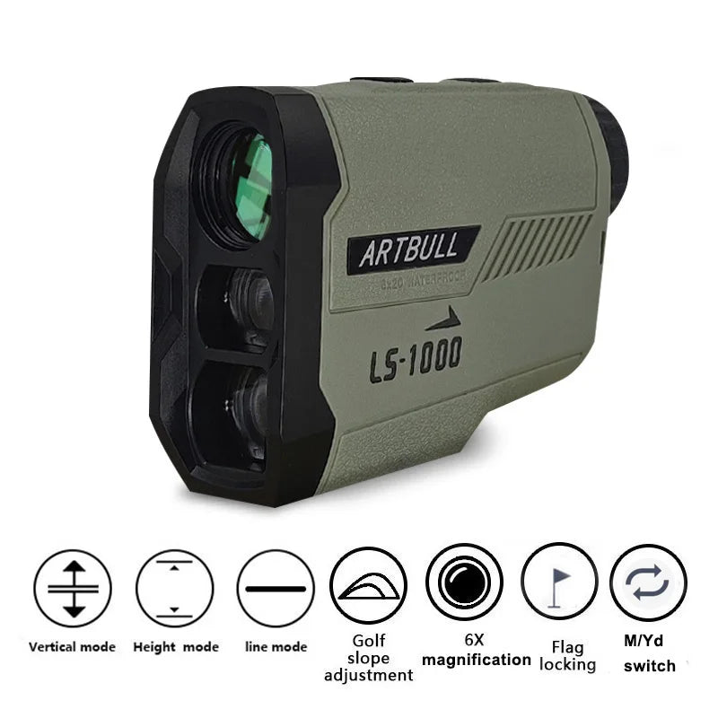 ARTBULL 1200m Golf Laser Rangefinder with Slope & Flag Lock