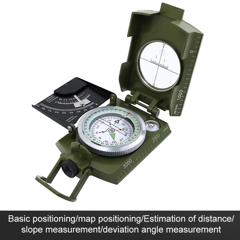 Multifunctional Military Compass Waterproof Metal Survival Tool with Fluorescent Dial