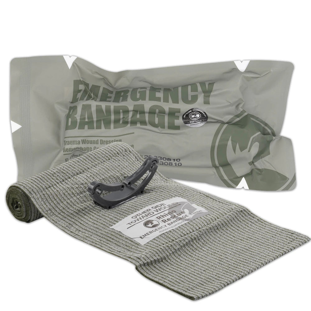 RHINO RESCUE Israeli Style Emergency Bandage 4/6" Tactical Trauma Wound Dressing
