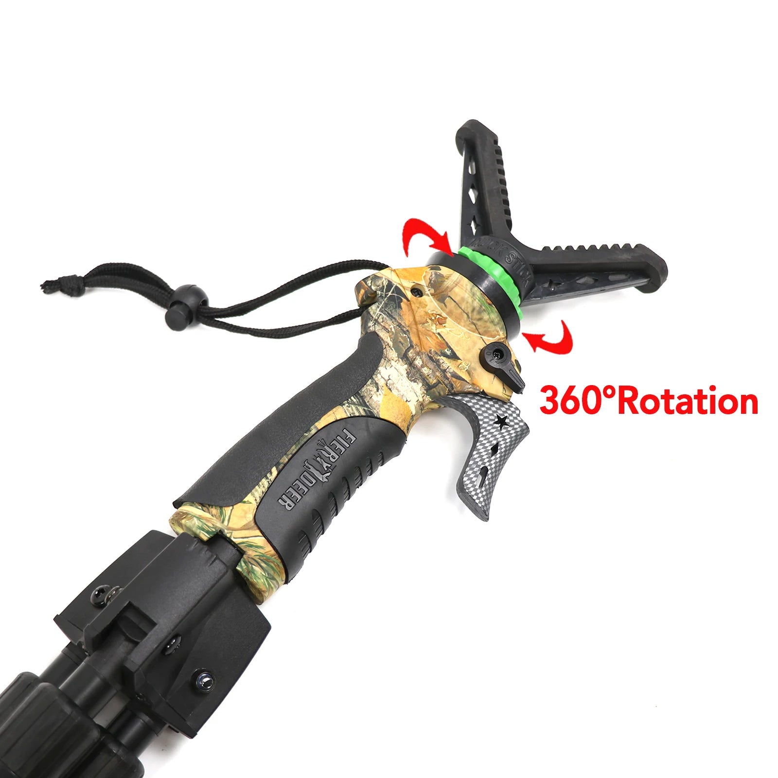 HUNTPAL Adjustable Hunting Tripod – Camo Shooting Stick with 360° V Yoke for Outdoors