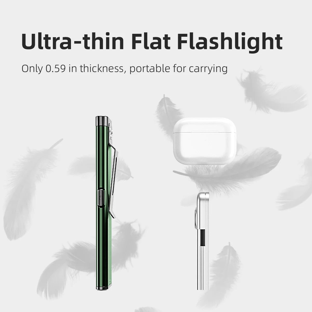 WARSUN T7 GREEN 800 Lumen USB-C Rechargeable Keychain Flashlight with Magnet