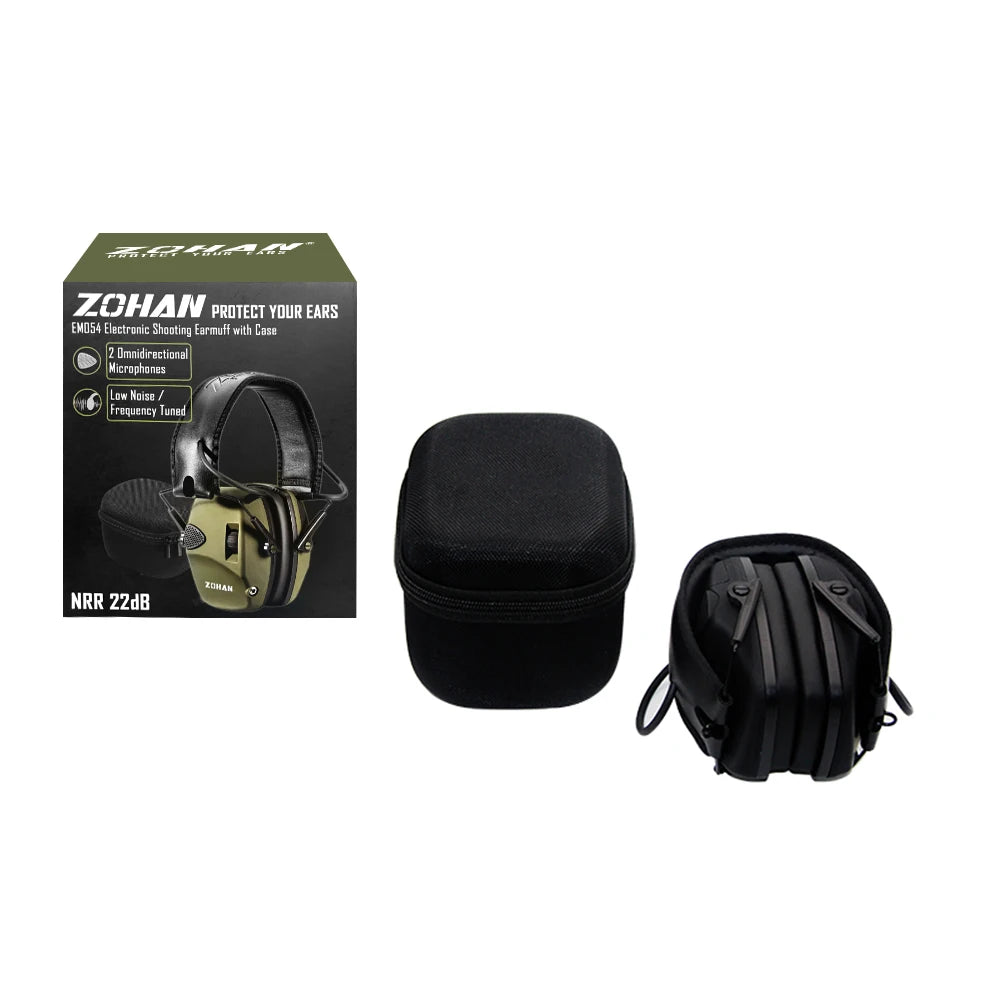 ZOHAN Electronic Shooting Ear Protection – Sound Amplification Anti-Noise Earmuffs