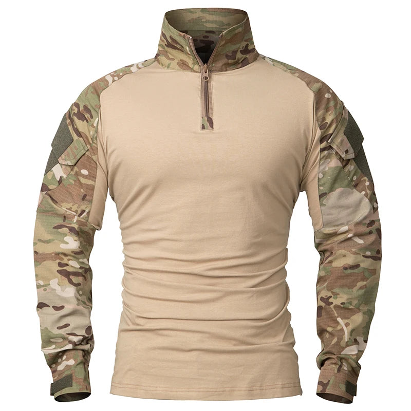 REFIRE GEAR Men's Combat Shirt - 1/4 Zip Ripstop Cotton Tactical Shirt for NZ Hunting