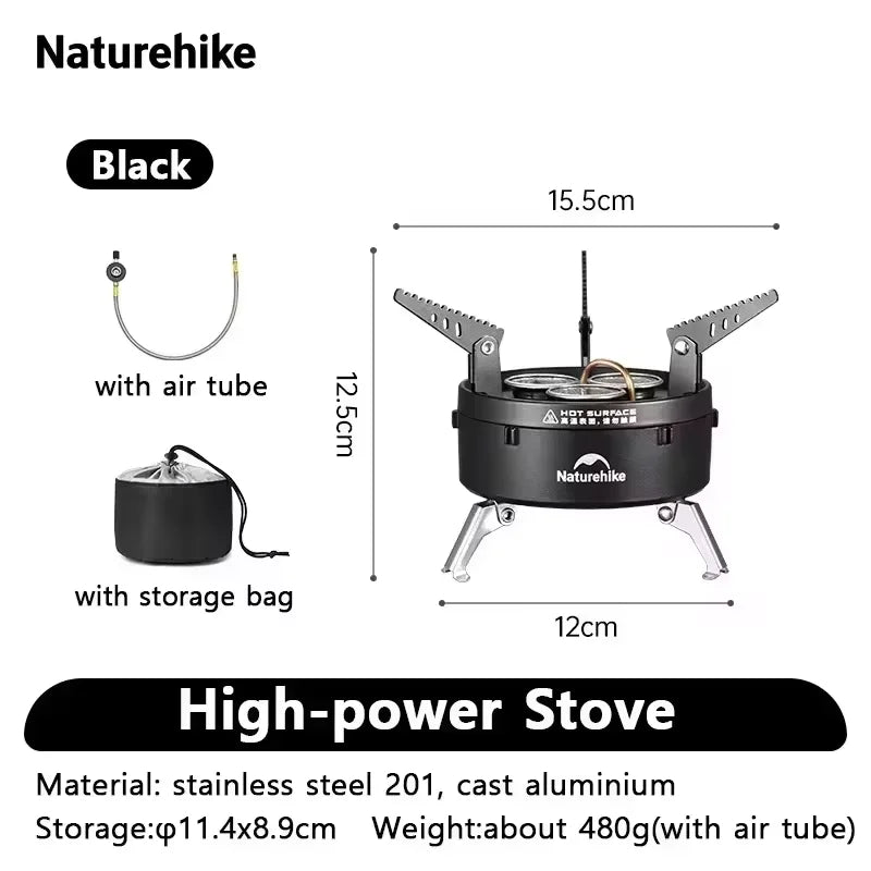 NATUREHIKE IGT Burner – Portable Three-Head Gas Stove for Camping & Outdoor Cooking