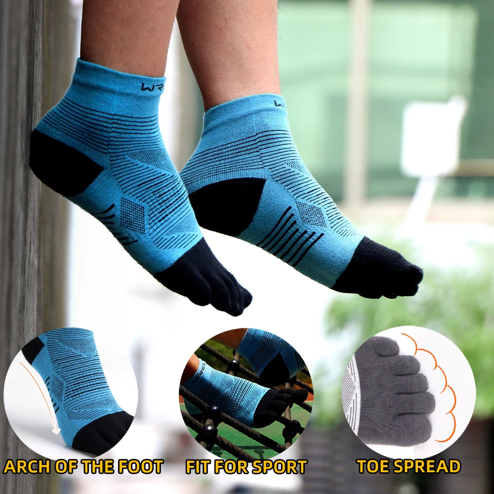 WRELS Coolmax Five-Toe Sports Socks – Breathable & Shock-Absorbing
