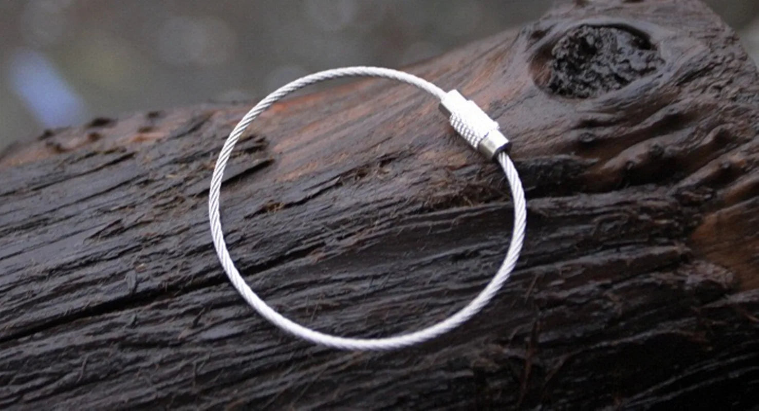 10PCS 15cm Stainless Steel Wire Keyring Kit for Camping and EDC