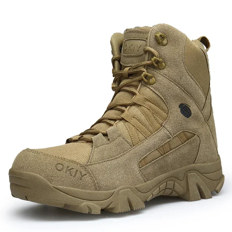 DQTBE Men's Hiking Boots 2024 – Thick-Soled Waterproof Ankle Boots for Outdoor and Work
