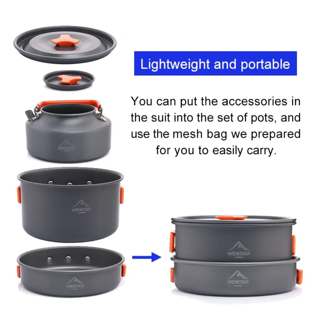 WIDESEA Camping Cookware Set Foldable Aluminium for Outdoor Cooking