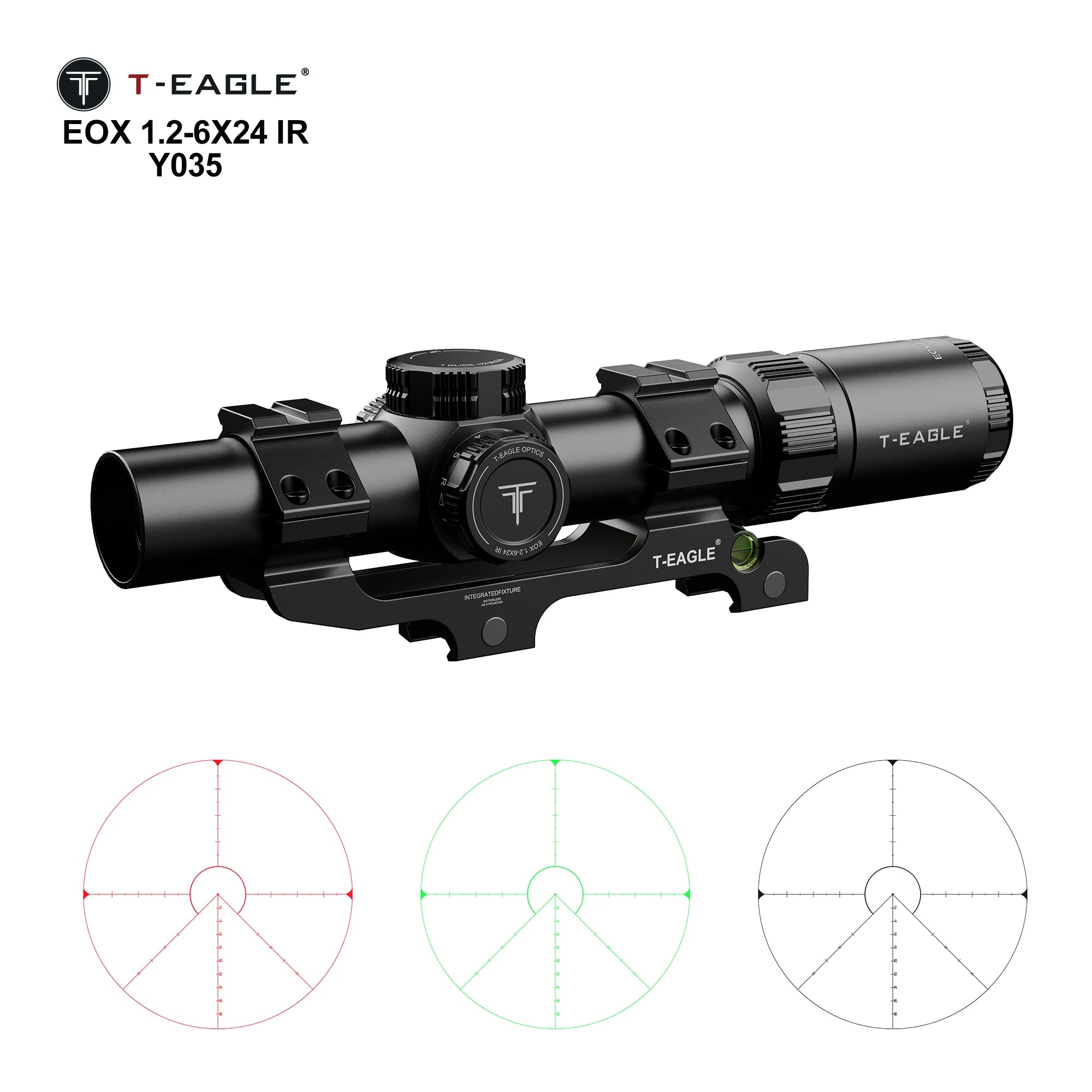 T-EAGLE EOX 1.2-6×24 IR Tactical LPVO Rifle Scope - Illuminated Variable Optic for Hunting