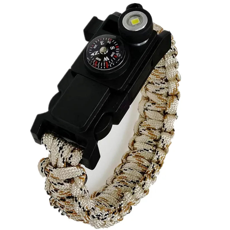 SPORTFANS Waterproof LED Paracord Bracelet – Emergency Survival Cord for Outdoor Adventures