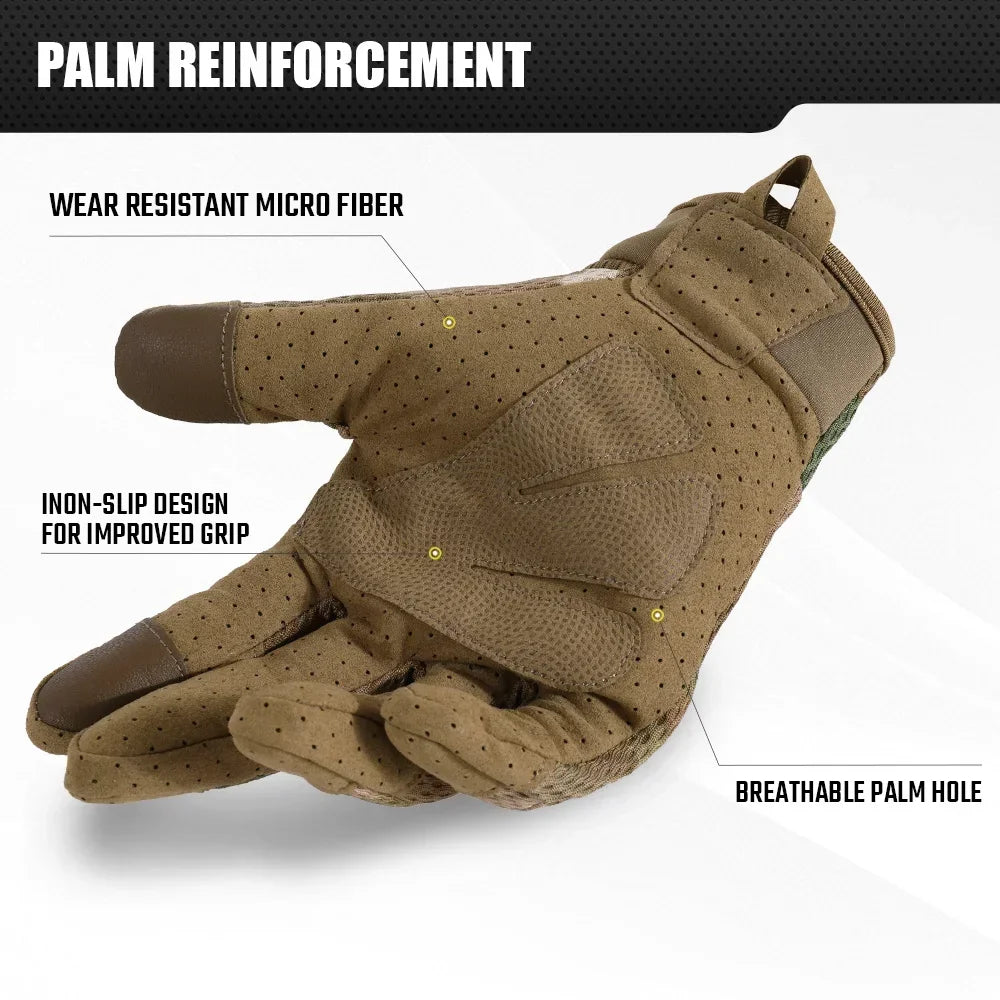 GUMAO Camo Touch Screen Tactical Gloves – Anti-Slip Hunting and Shooting Gear