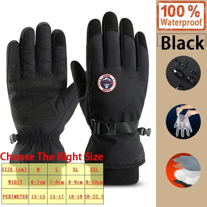 Winter Touchscreen Waterproof Gloves – Windproof and Warm for Cycling, Skiing, and Outdoor Sports