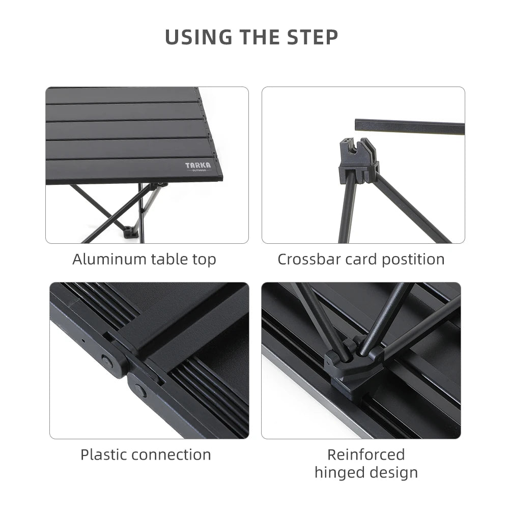 TARKA Outdoor Camping Folding Table – Portable Aluminium Desk for Picnic, BBQ & Travel