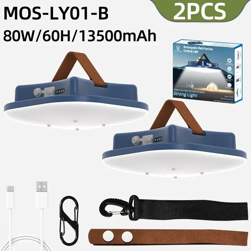 MOSLIGHTING LY01 - 2000 Lumen Rechargeable Camping Lantern with Magnetic Base & 13500mAh Battery