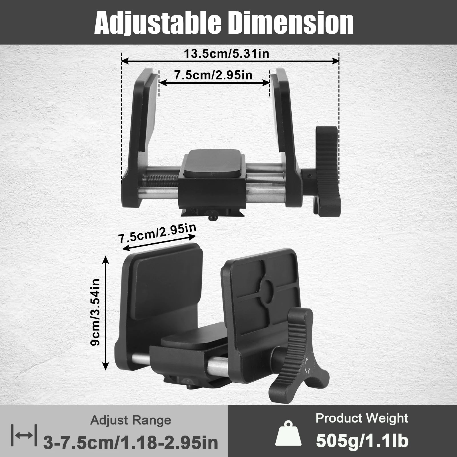 HUNTPAL Adjustable Rifle Clamp Tripod – Aluminium Shooting Rest with 360° Ball Head